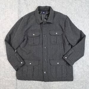 Gap‎ Coat Mens XXL Wool Chore Utility Charcoal Gray Pockets